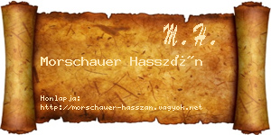 Morschauer Hasszán névjegykártya